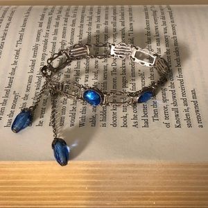 Antique Victorian Blue Paste / Glass Bracelet